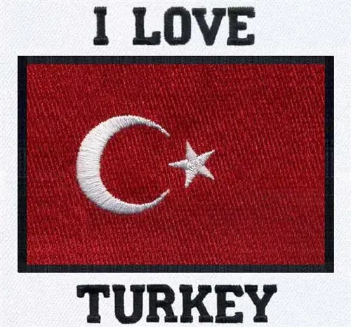 I love Turkey Embroidery Design Price Drop