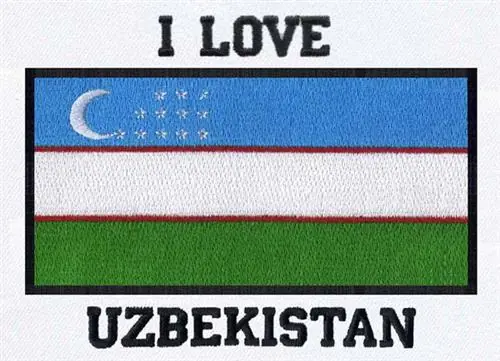 Modern I love Uzbekistan Embroidery Design