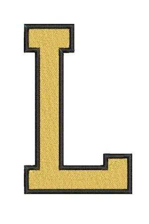 College Block Filled L Embroidery Design Editor’s Pick