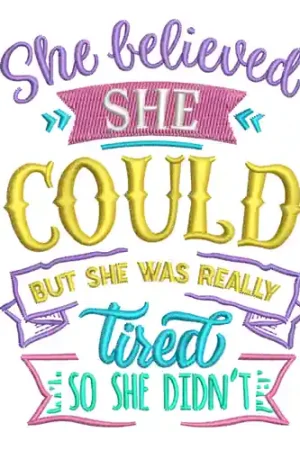 She Believed Embroidery Design Buy Today