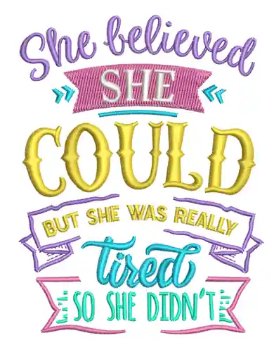 She Believed Embroidery Design Buy Today