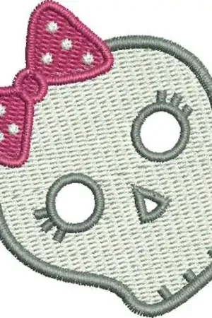 Genuine Girls Rock Skull Embroidery Design