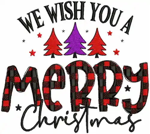 Wish You A Merry Christmas Embroidery Design Hassle-Free Returns