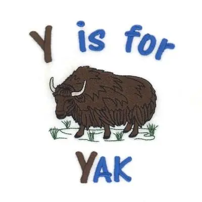 Y For Yak Embroidery Design Grab Now