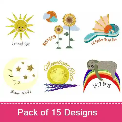 Shine On Embroidery design pack by Ann The Gran, Embroidery Packs on EmbroideryDesigns.com While Supplies Last