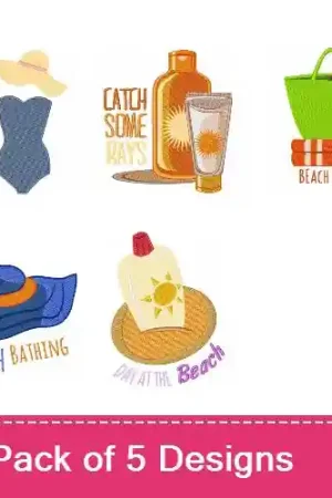 A Day At The Beach Embroidery design pack by Ann The Gran, Embroidery Packs on EmbroideryDesigns.com Deal