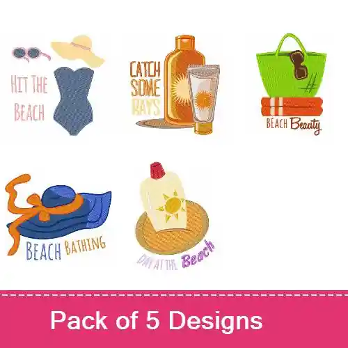 A Day At The Beach Embroidery design pack by Ann The Gran, Embroidery Packs on EmbroideryDesigns.com Deal