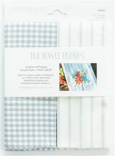 Limited Time Grey & Cream Tea Towels - Set 2 - Embroidery Blank