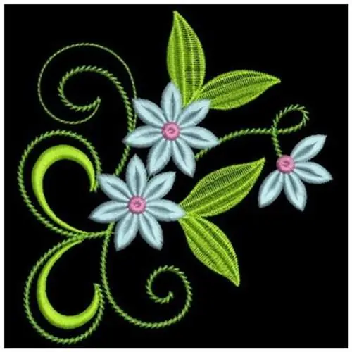 Handmade Colorful Flowers Embroidery Design