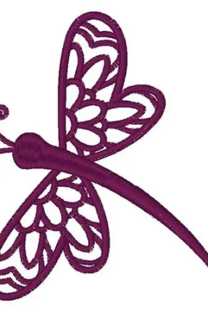 Deal Dragonfly Outline Embroidery Design