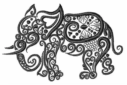 Worldwide Shipping Indian Elephant Embroidery Design