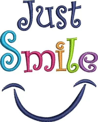 Special Offer Just Smile Embroidery Design