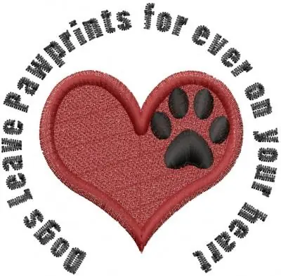 Heart and Paw Embroidery Design Latest