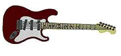 Authentic Fender Stratocaster Embroidery Design