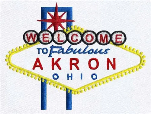 Akron, Ohio Embroidery Design Clearance