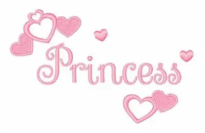 Popular Pink Princess Hearts Embroidery Design