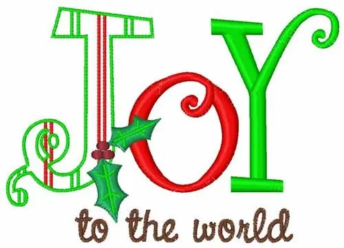 Money Back Guarantee Joy To The World Embroidery Design