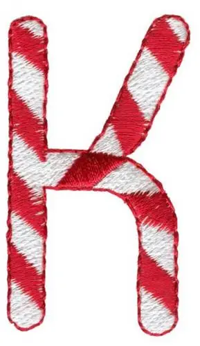 Candy Cane K Embroidery Design Best Choice