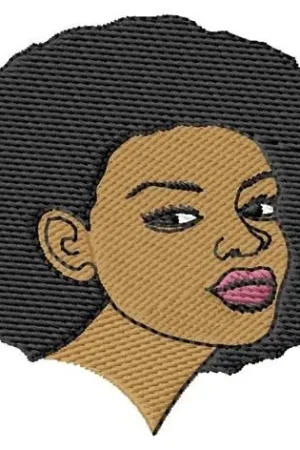 Worldwide Shipping Afro Girl Embroidery Design
