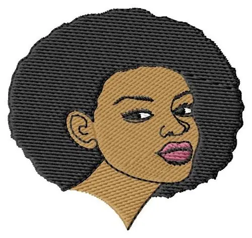 Worldwide Shipping Afro Girl Embroidery Design