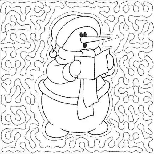 Snowman Quilt Block Embroidery Design Bargain