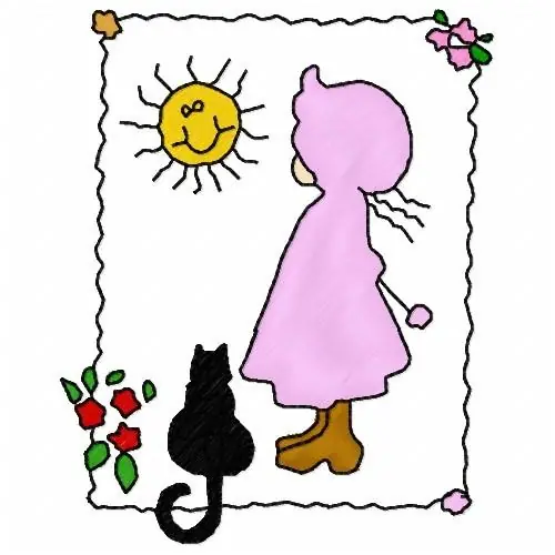 Girl with Cat Embroidery Design Editor’s Pick