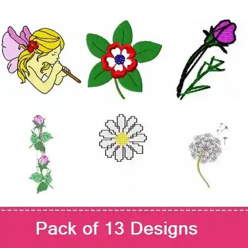 Buy Online Flowers & Flower Children Embroidery design pack by Ann The Gran, Embroidery Packs on EmbroideryDesigns.com