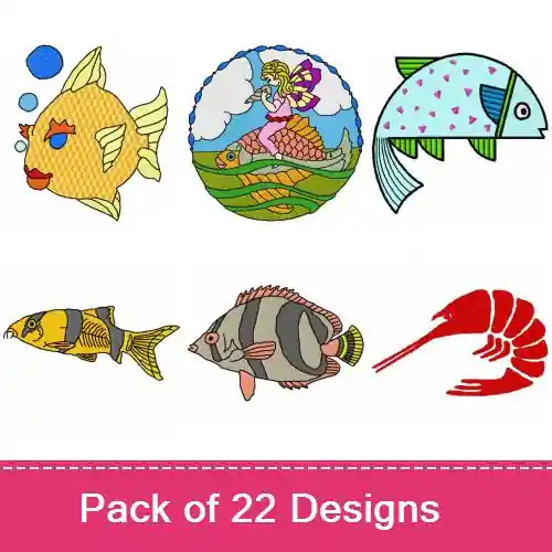 Editor’s Pick Ocean Fish Embroidery design pack by Ann The Gran, Embroidery Packs on EmbroideryDesigns.com