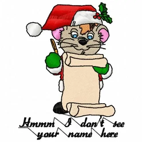 Santa Mouse Embroidery Design Sale