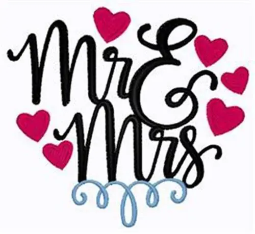 Mr and Mrs Hearts Embroidery Design Deal