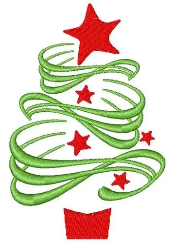 Swirly Christmas Tree Embroidery Design Weekend Sale