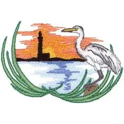 Best Seller Egret At Sunset Embroidery Design