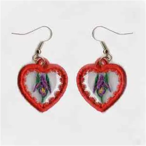 Save Now Iris Earrings Embroidery Design