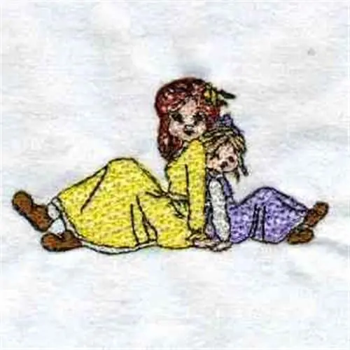 Free Returns Mother and Daughter Embroidery Design