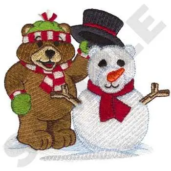 Bear Making Snowbear Embroidery Design Shop Now