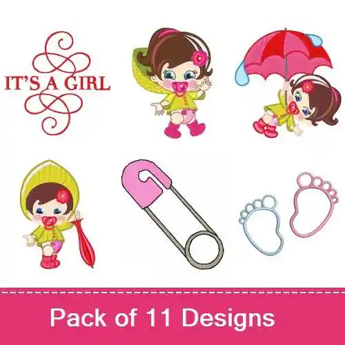 Sweet Baby Girls Embroidery design pack by Ann The Gran, Embroidery Packs on EmbroideryDesigns.com Bulk Order
