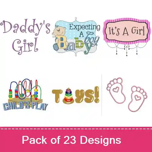 Wheres Baby Embroidery design pack by Ann The Gran, Embroidery Packs on EmbroideryDesigns.com Place Order