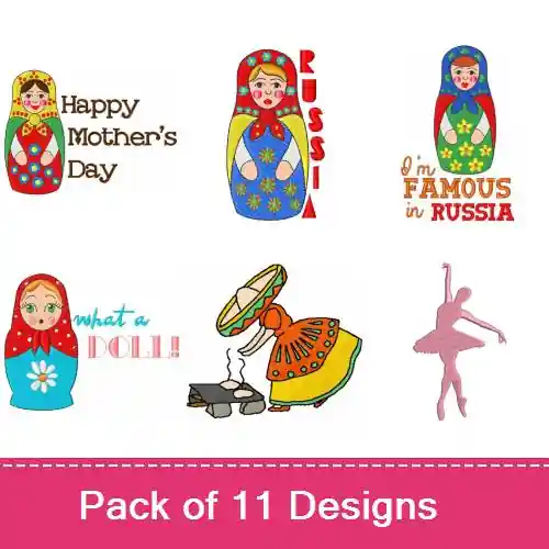 Last Chance Women Around The World Embroidery design pack by Ann The Gran, Embroidery Packs on EmbroideryDesigns.com