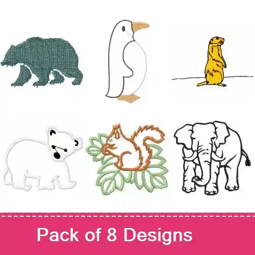 Holiday Sale Wildlife Around The World Embroidery design pack by Ann The Gran, Embroidery Packs on EmbroideryDesigns.com