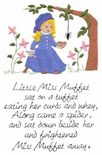 Exclusive Offer Little Miss Muffet Embroidery Design