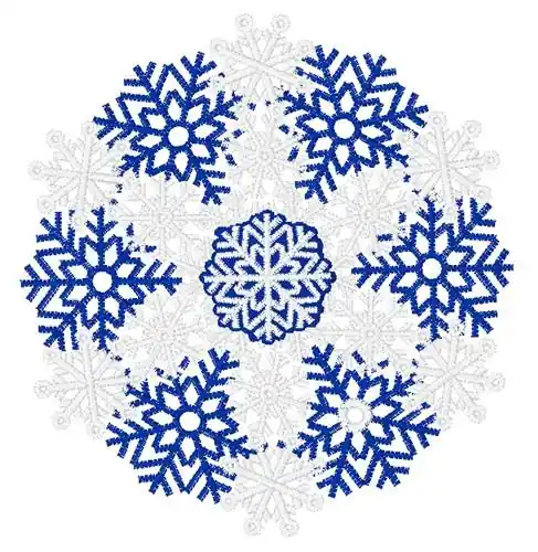 Worldwide Shipping Snowflake Mandala Embroidery Design