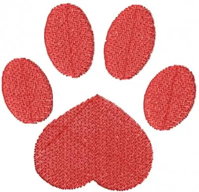 Red Paw Heart Embroidery Design Certified