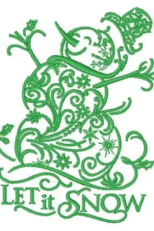 Let It Snow Embroidery Design Trending
