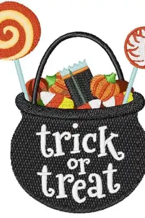 Original Trick or Treat Candy Embroidery Design