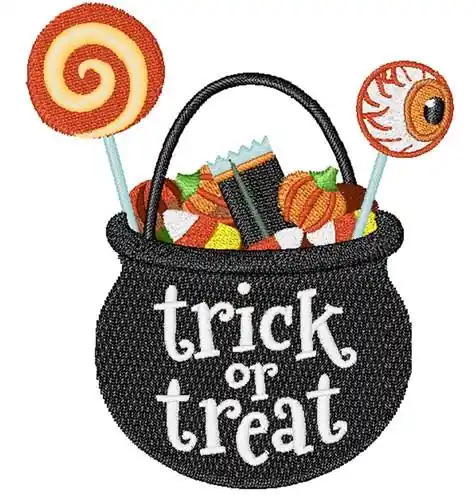 Original Trick or Treat Candy Embroidery Design