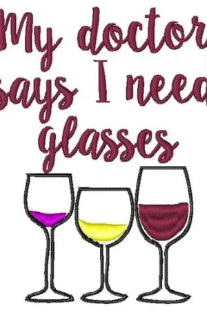 I Need Glasses Embroidery Design Original
