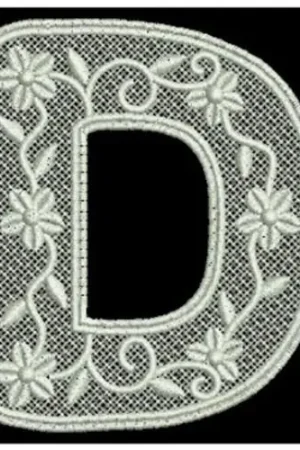 Wholesale FSL Floral Letter D Embroidery Design