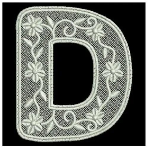 Wholesale FSL Floral Letter D Embroidery Design