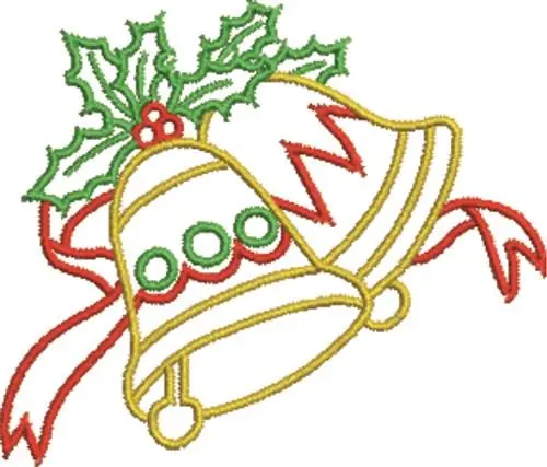 Authentic Christmas Bells Embroidery Design
