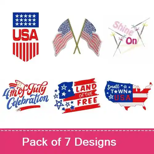 4th Of July Celebration Embroidery design pack by Ann The Gran, Embroidery Packs on EmbroideryDesigns.com Holiday Sale